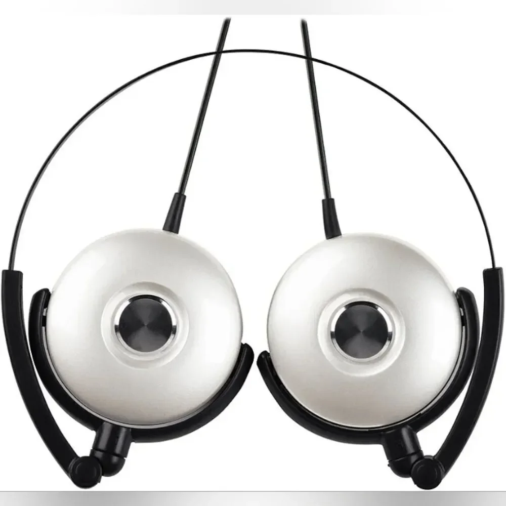 Sleek Silver & Black Foldable Wired Headphones - New”